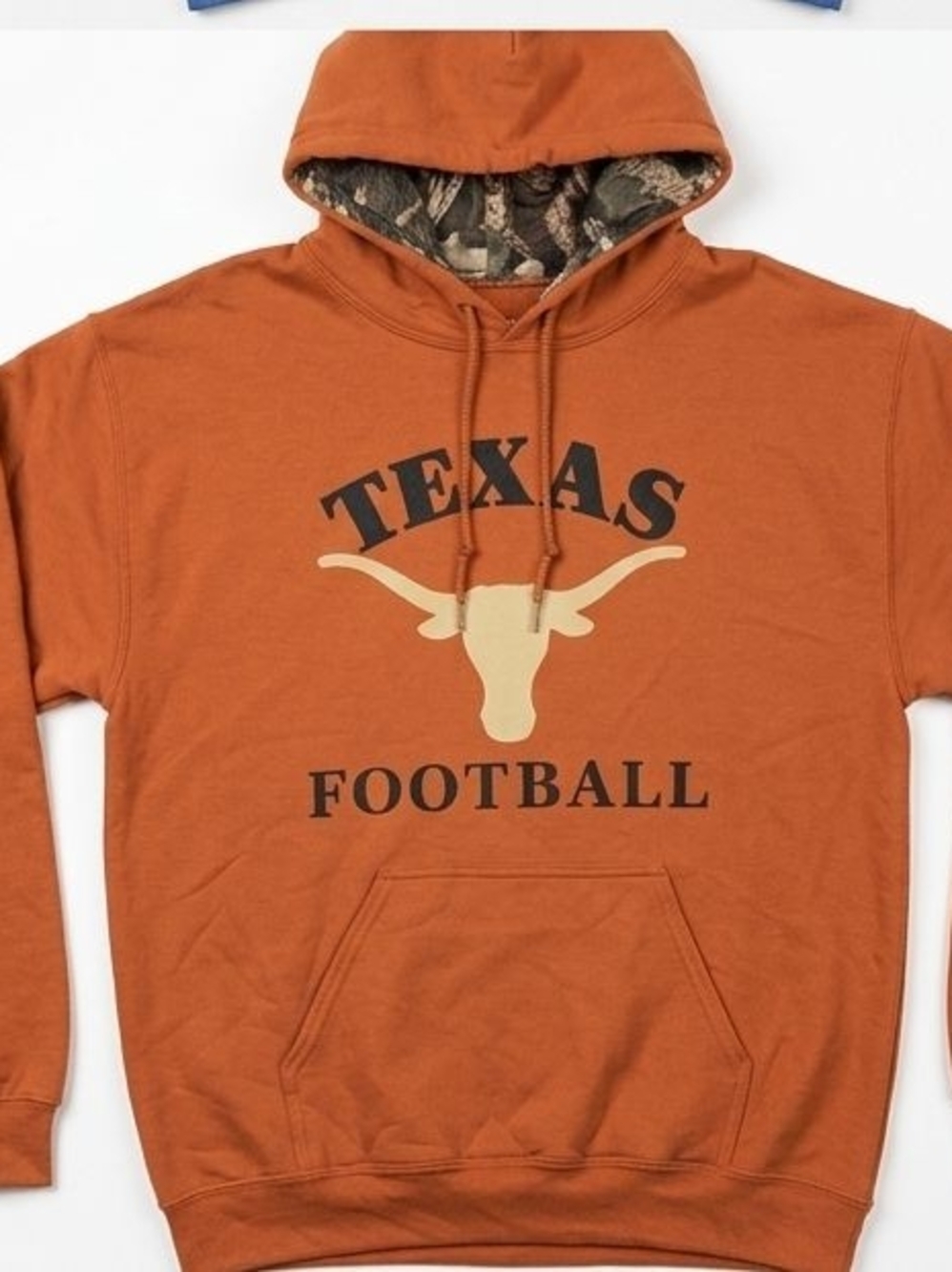Mossy Oak Mens Crewneck Hoodie in Burnt Orange with Camouflage - New Size M